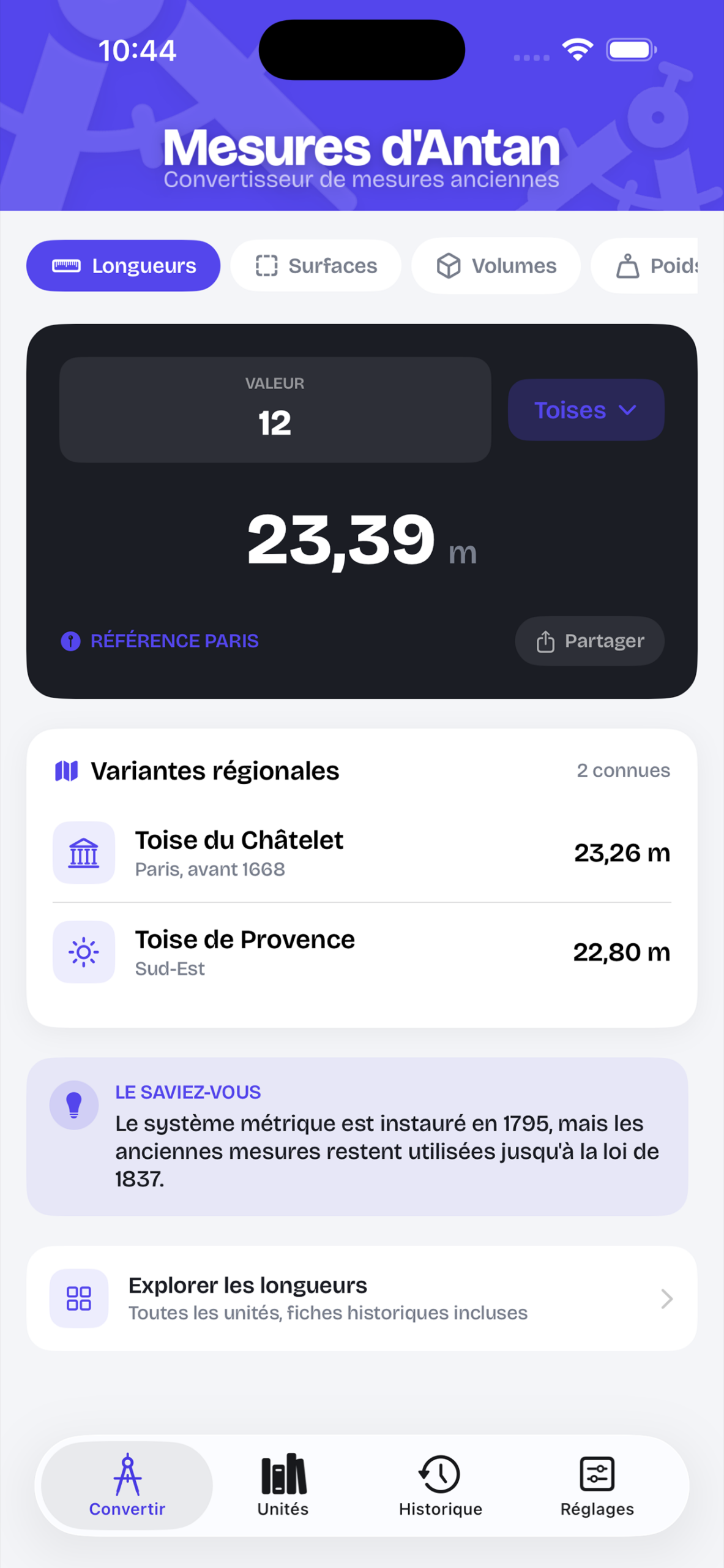 Mesures d&rsquo;Antan