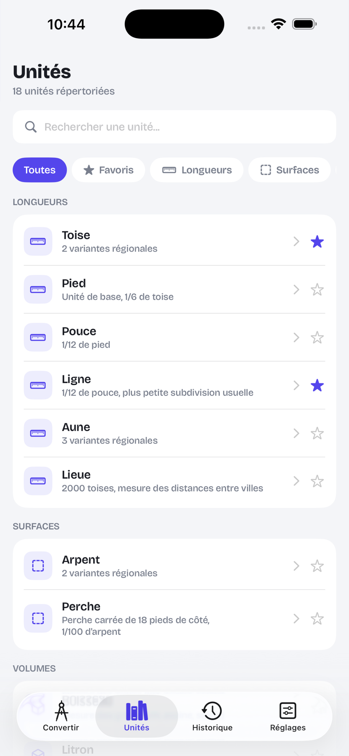 Mesures d&rsquo;Antan